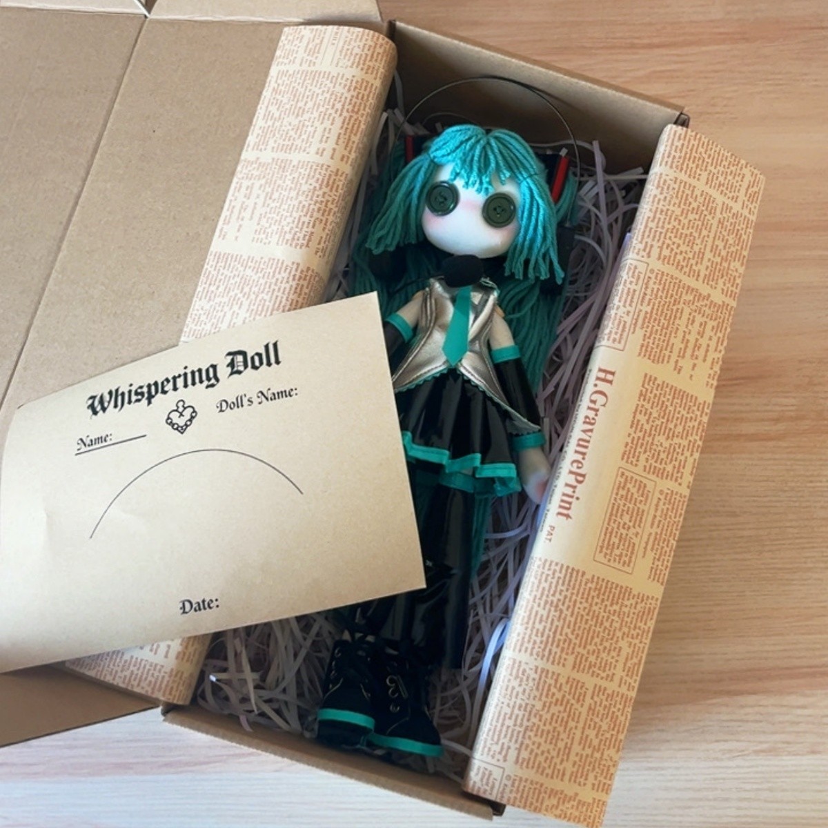 Muñeca de peluche Hatsune Miku hecha a mano pura 12 pulgadas 30 cm - Juguete de peluche de anime Kawaii regalo