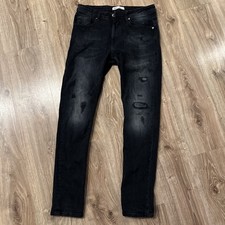 ZARA Man Herren Jeans Schwarz Hose Gr. W32 (L) Used Look  wie Neu 