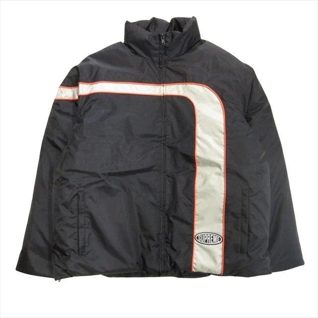 Beauty 23ss Supreme Stripe Puffer Jacket Stripe Puffer Jacket Blouson Logo Fil
