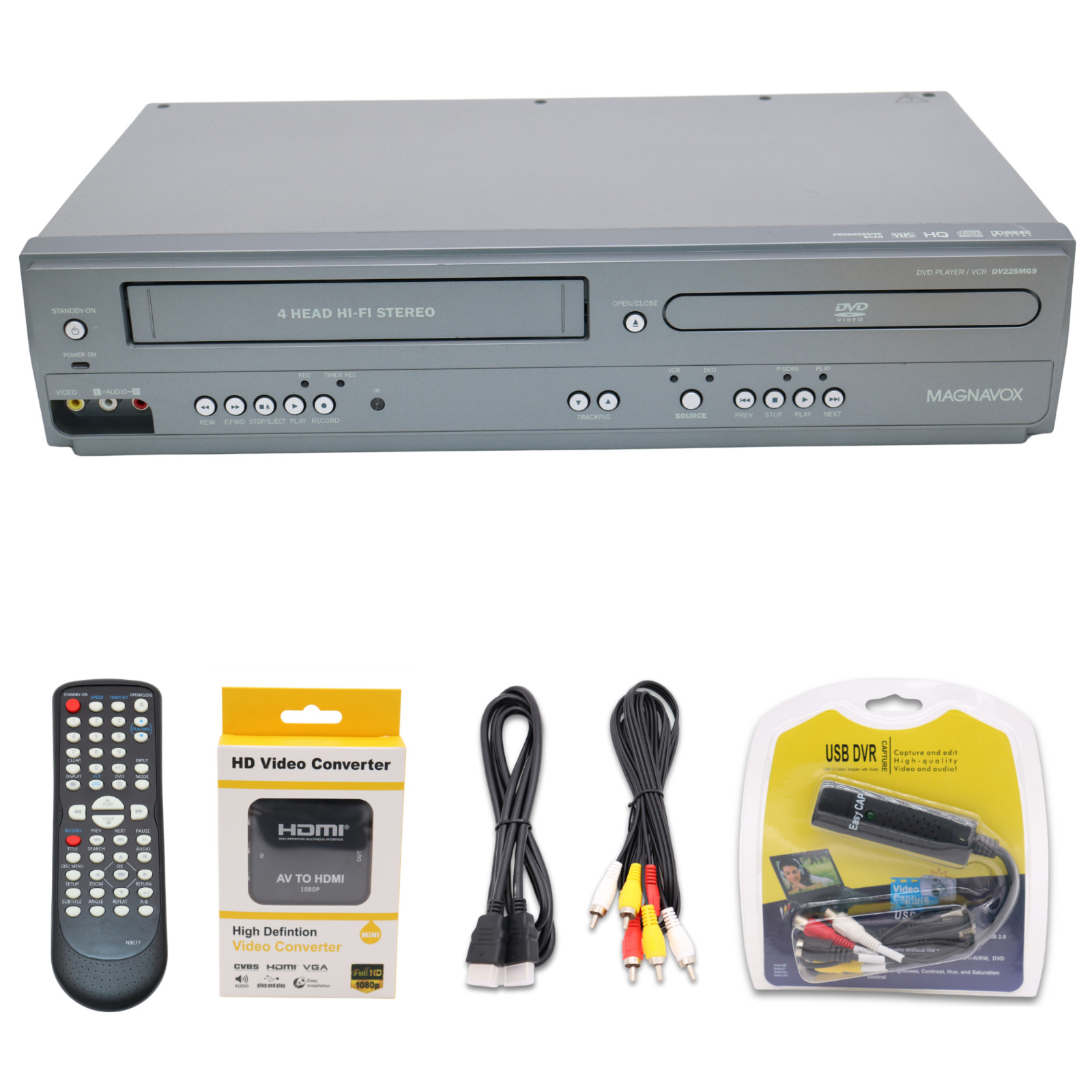 Magnavox VCR DVD | Convert VHS to Digital USB Capture | AV-HDMI Adapter Remote