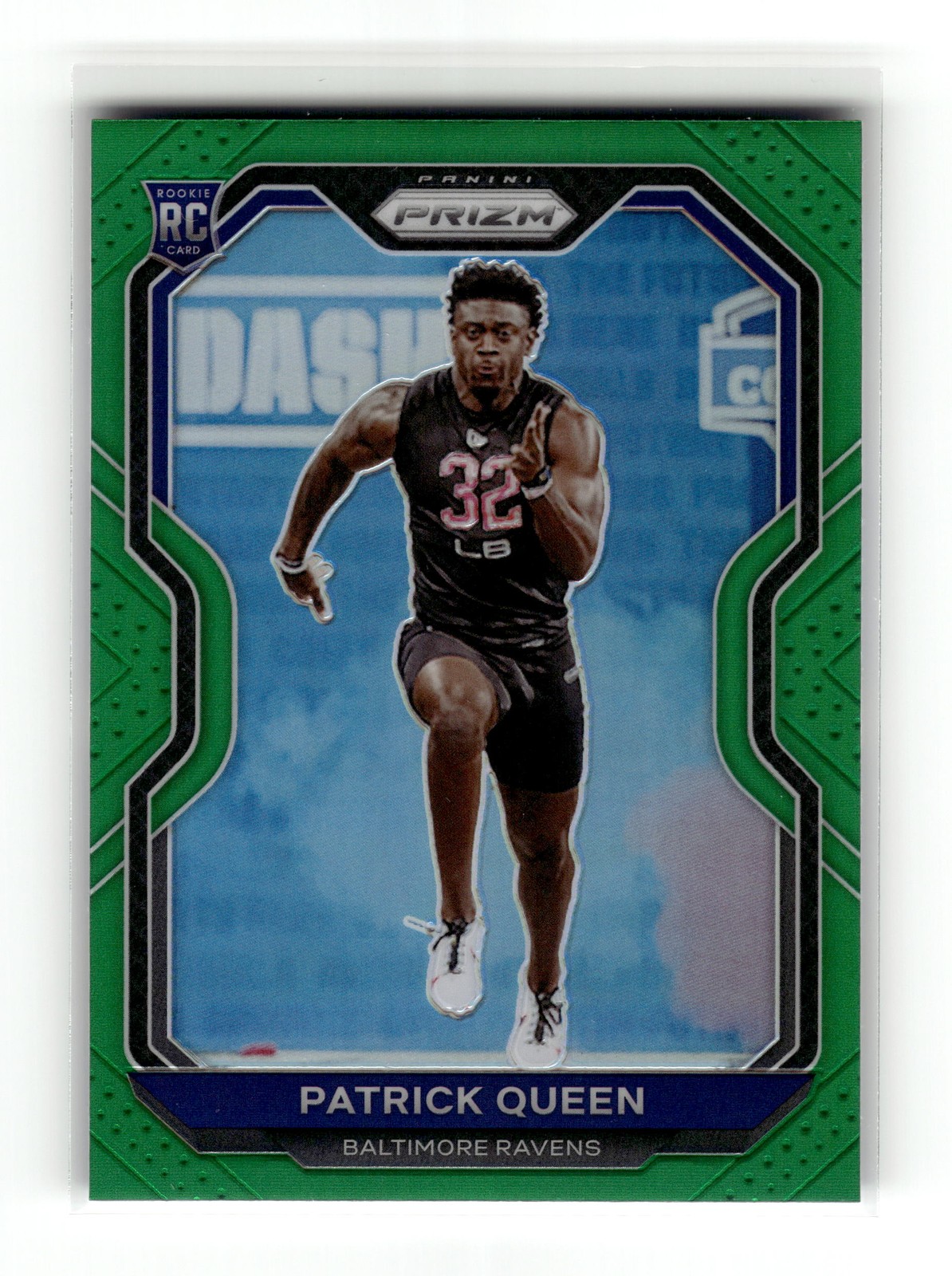 Patrick Queen 2020 Panini Prizm #381 Rookie Baltimore Ravens Prizm Green RC