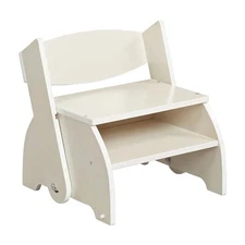 ECR4KIDS FLIP-FLOP STEP STOOL AND CHAIR KIDS FURNITURE, ELR-14444-WW, WHITE WASH