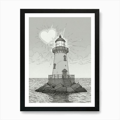 Leuchtturm 4 Kunstdruck gerahmt Wandbild Poster Leinwanddruck Bild