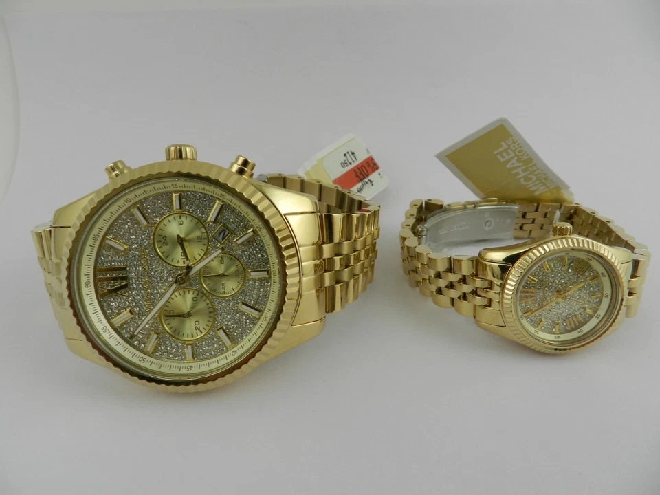 Michael Kors Lexington His and Hers Pavé Gold-Tone Watch Set MK1047 - image 2 of 4