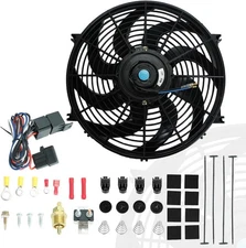 BLACKHORSE-RACING 14" Universal Electric Radiator Cooling Fans + 14 Inch 
