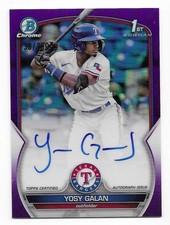 YOSY GALAN 2023 MLB Bowman Chrome RC PURPLE AUTO #139/250 Rookie CPA-YGA