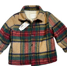 Scene  Heard Jacket Toddler Boys 18 mos Brushed Flannel Plaid Sherpa Shacket