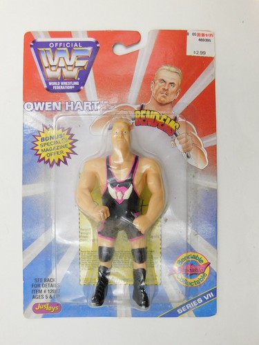 Vintage WWF WWE Bend-Ems Owen Hart Action Figure M...