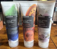 3 Tubes KORRES Body Butter Fig, Bergamot Pear, Apple Blossom 7.95oz ea Sealed