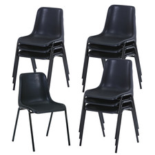 Black Plastic Stacking Chair