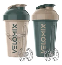 -2 Pack- 20 oz Protein Shaker Bottles for Protein Mixes - 2x Wire Whisk | Lea...
