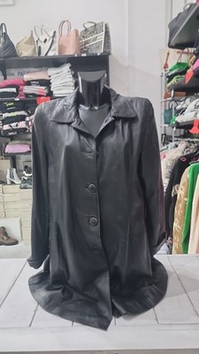 Fabiani Womens Black Leather Jacket Size 42 AN1072