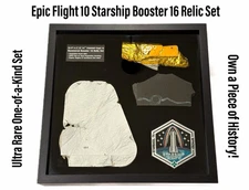 SpaceX Starship Historic Flight 10 Ultra Epic Booster 16 Tri Relic Set Display