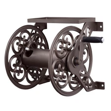 Liberty Garden 708 Steel Decorative Wall Mount Garden Hose Reel, Holds 125-Fe...