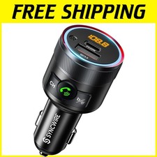 Bluetooth 5.4 Car FM Transmitter with 38W Dual USB Fast Charging  Hi-Fi Sound