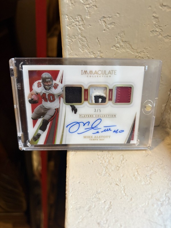 2021 Panini Immaculate Mike Alstott Players Patch Auto Autograph Gold #/5