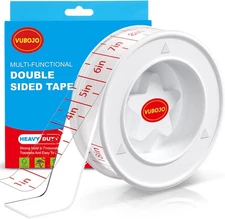 Double Sided Tape Heavy Duty，1.18" x 120" Clear & Tough Nano Mounting Tape wit
