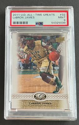 #23/50 LEBRON JAMES 2011 UPPER DECK UD ALL-TIME GREATS #32 PSA 9 Jersey #