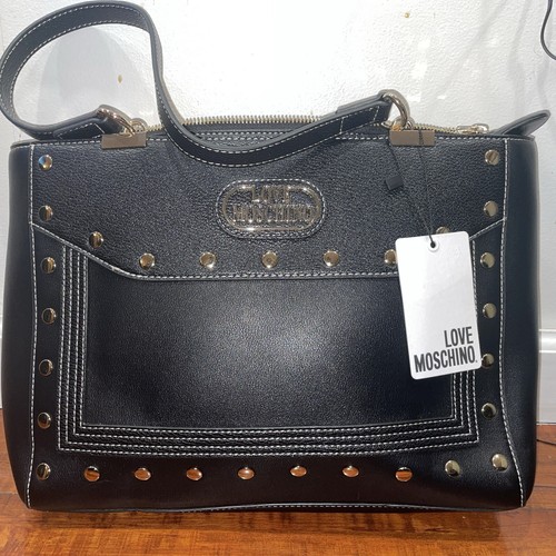 love moschino shoulder black color hand bag. Brand new
