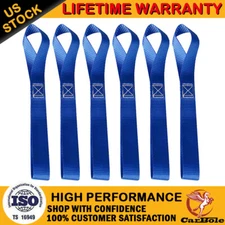 6Pcs Soft Loop Tie Down Straps Lashing Heavy Duty Motorcycle Handlebar 4500LBS