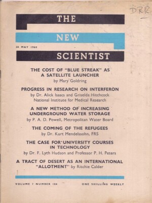 New Scientist-26 may 1960-PROGRESS IN RESEARCH ON INTERFERON.