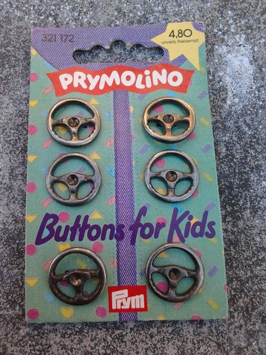 6 Annähknöpfe  -  Metallknöpfe  -  Buttons  -  Lenkrad  -  Durchmesser 16 mm