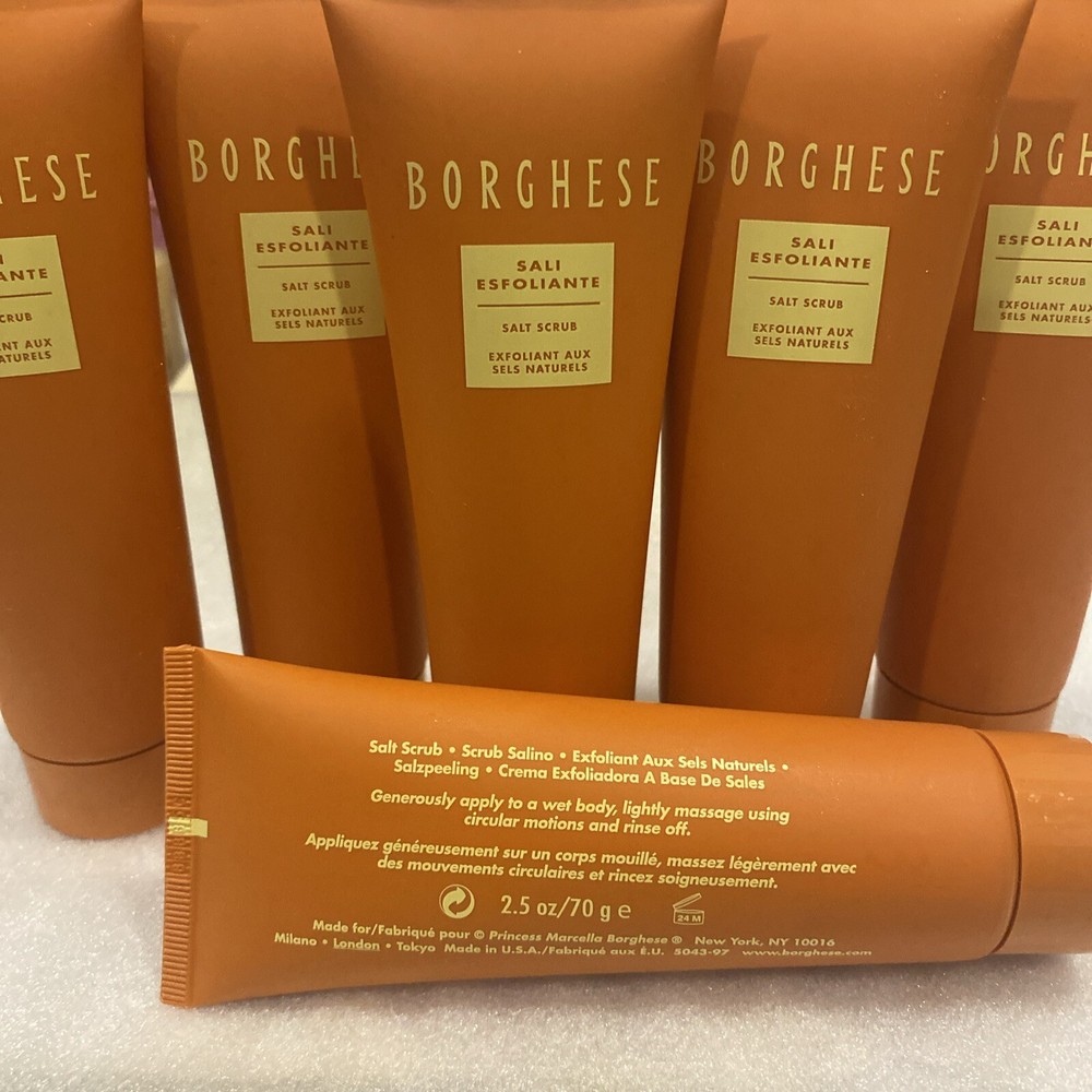 Borghese Sali Esfoliante Salt Scrub 2.5 oz. New 6 Tube Set 15 Ozs Total