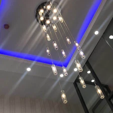 Luxury Crystal Chandelier Raindrop LED Flush Mount Ceiling Light Fixtures Lamp