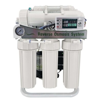 9 Stufen 800 GPD Umkehrosmose Wasser Filter Anlage directflow Biophotonen LCD