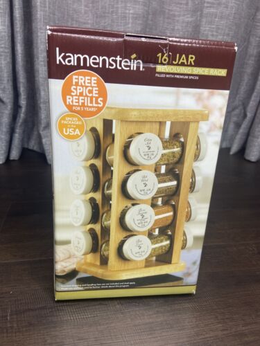Brand New Kamenstein 16 Jar Revolving Spice Rack With Spices