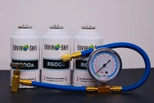 R-600a Refrigerant Inverted Piercing 6 oz Case/3, Brass Gauge