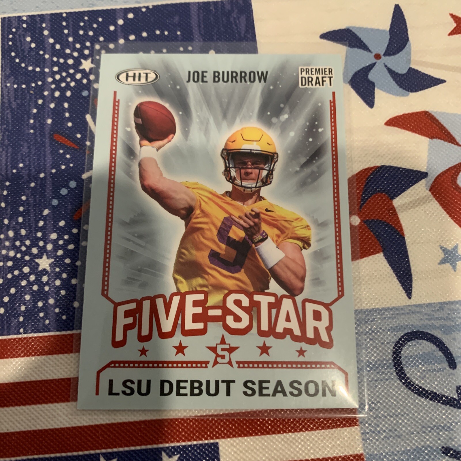 2020 Sage Hit Premier Draft Joe Burrow #91 LSU Debut Season - Red Five Star -