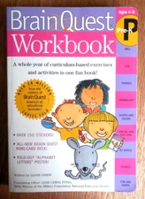 NEW! Workman Publishing Brain Quest Workbook Grade Pre-K w Poster*Deck*Stickers