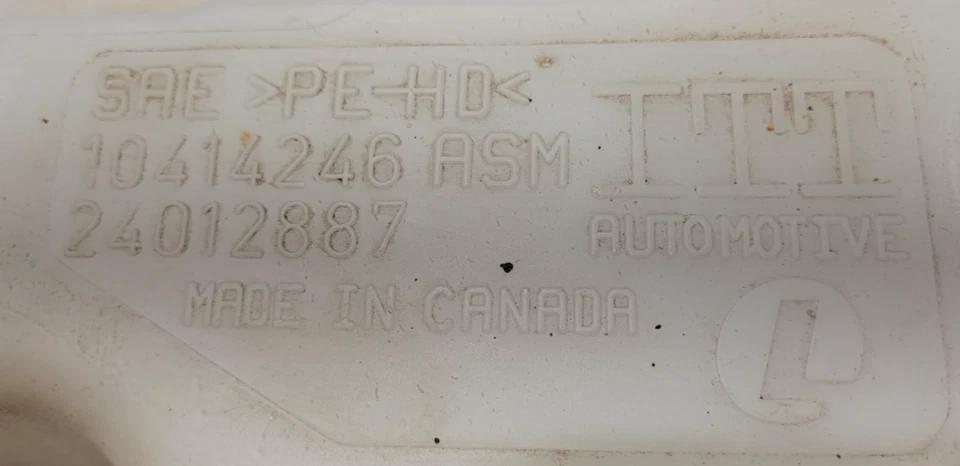 2003 CHEVROLET IMPALA WINDSHIELD WASHER FLUID RESERVOIR P/N 10414246 24012887 - Image 4 of 4