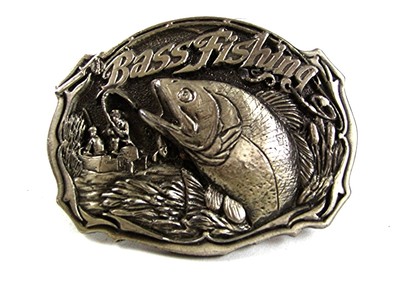 T.V 1987 Bass Fishing Belt Buckle By GREAT AMERICAN BUCKLE CO. USA