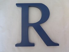 Pottery Barn   Wood Wall Hanging Wall Letter - Navy Blue - R - b4