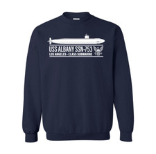 USS Albany SSN-753 Sweatshirt or Hoodie US Navy Officially Licensed