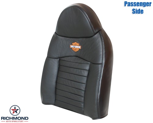 2000 Ford F-150 Harley -Passenger Side Complete Leather Seat Covers Black/Orange - Picture 3 of 12