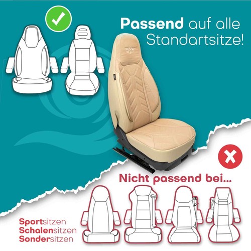 Fundas de asiento de autocaravana adecuadas para Rimor SuperBrig (beige) - Imagen 8 de 12