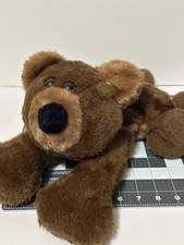 Vintage Rushton Company Star Creation Brown Flat Lazy Bear Black Nose Plush