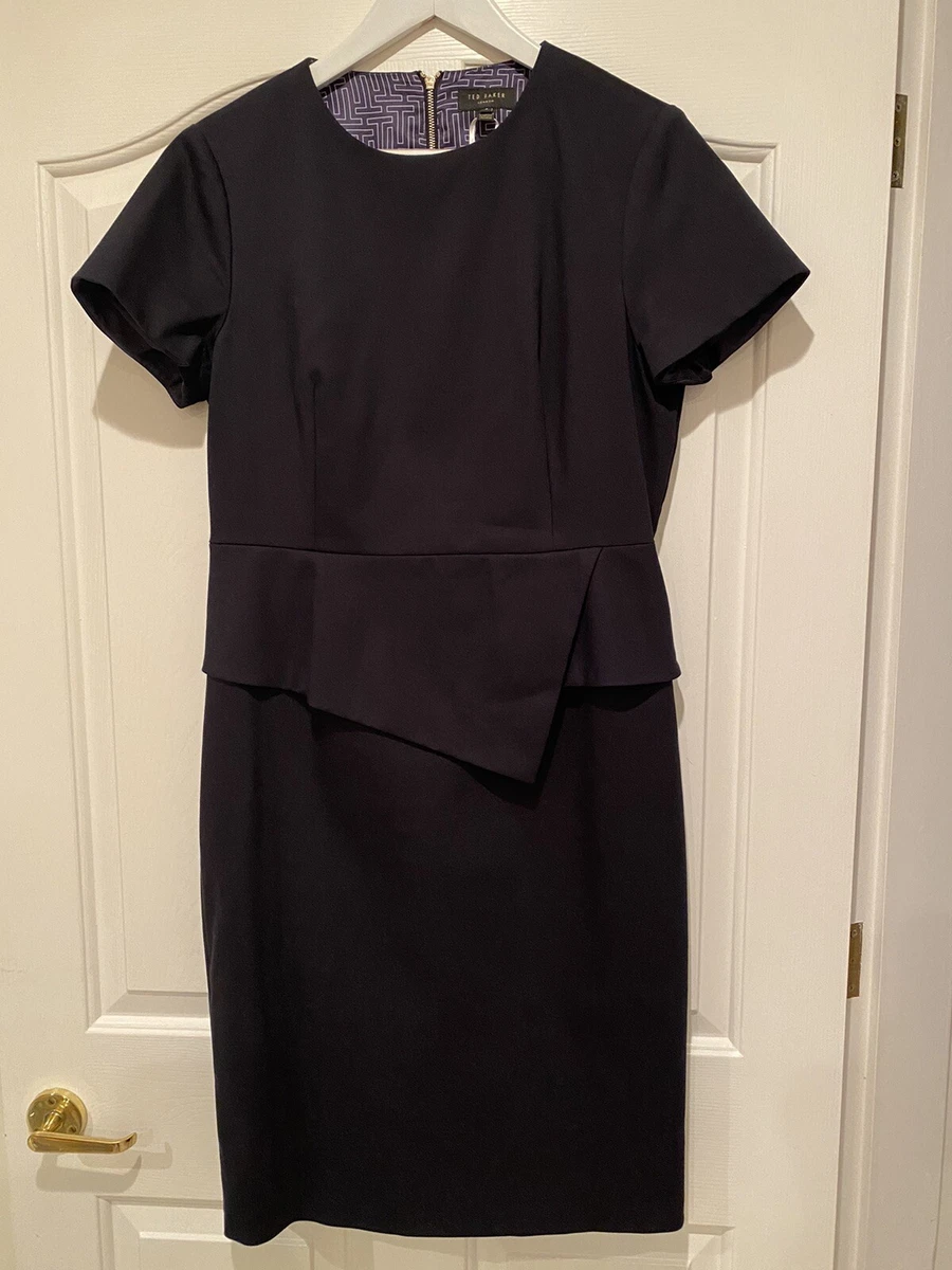 Ted baker navy peplum dress sale