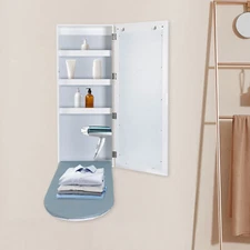 Ironing Board Cabinet Wall Mounted, Mirror Cabinet Built-In Ironing Board ,White