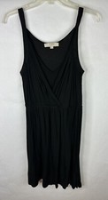 Loft Womens Dress Medium Black A Line Sleeveless Knit V Neck Stretch 