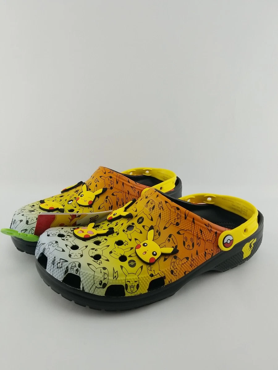 New Crocs Pokemon Pikachu Classic Clog Jibbitz Men s 9 Black