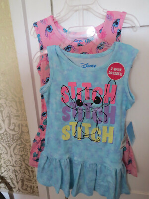 GIRL'S 2 PACK DRESSES YOU CHOOSE LOL - STITCH - UNICORN BRAND NEW W/ TAGS 