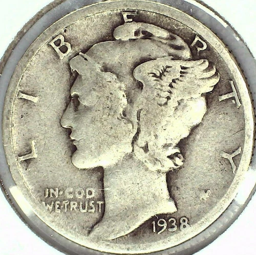 1938-P Mercury Dime - VERY FINE - Free Shipping