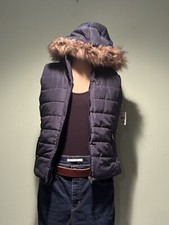 Forever Flower Junior Navy Blue Piffer Vest W/hood Size Small