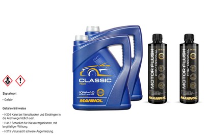 10L MANNOL Motoröl CLASSIC 10W-40 Inkl. 2x Reiniger Motor Flush Professional