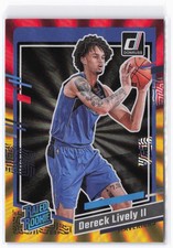 2023-24 Donruss Dereck Lively II RC #233 Red and Gold Laser Holo Mavericks