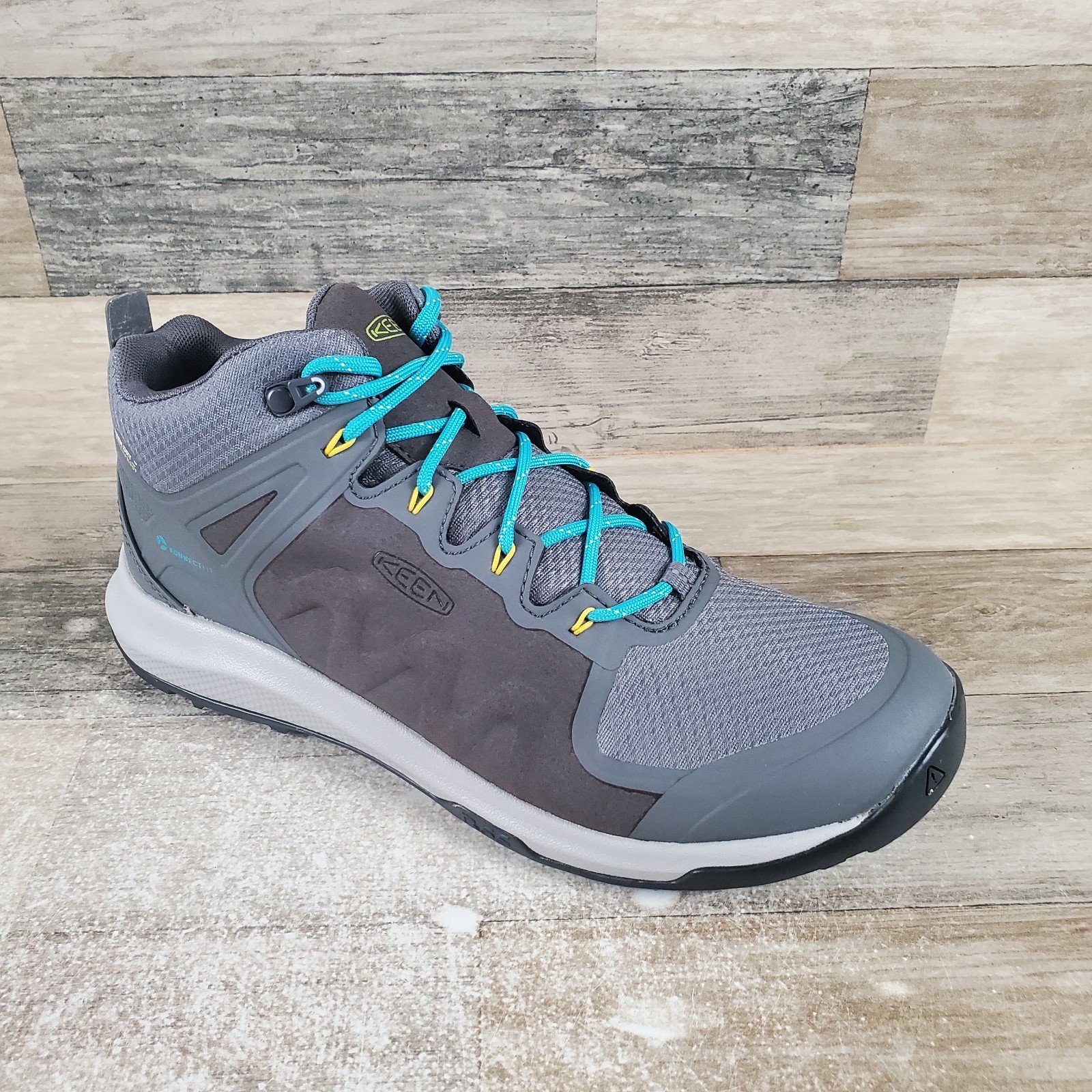 Scarpe da trekking Keen Explore Mid donna taglia 9 5 acciaio grigio turchese stivali impermeabili